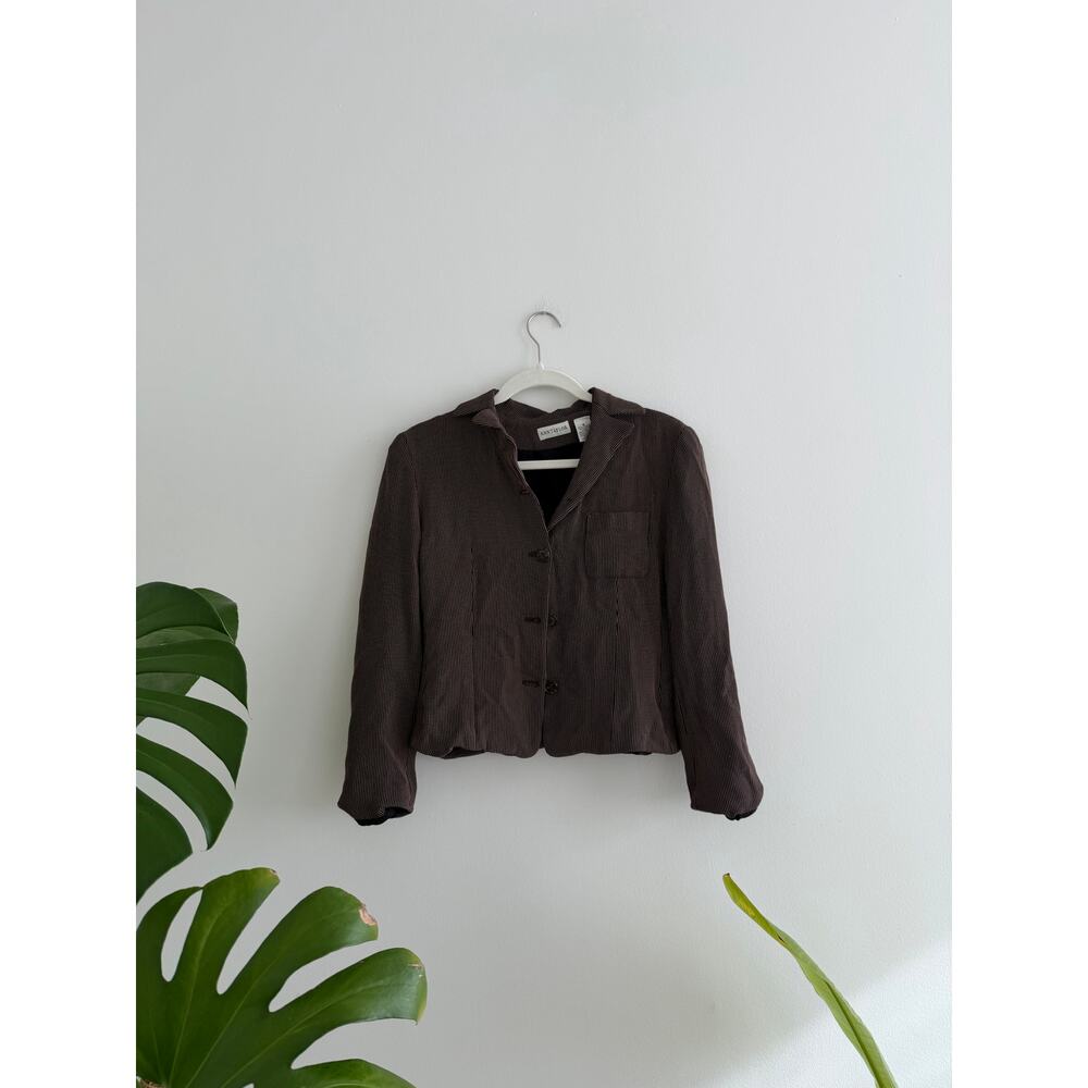 ann taylor brown cropped blazer coat | sz 6